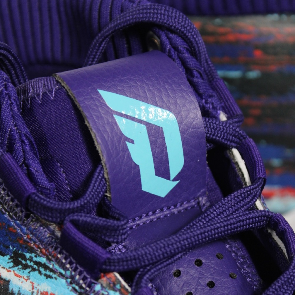 Sold Adidas Dame 5 Shoes Purple Blue Size 16 - Picture 10 of 10